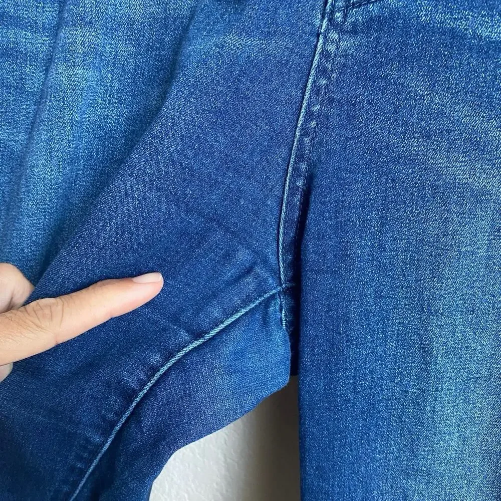 LUUKSE Wide Leg High Rise Jeans‎ Size 16 Darker Wash Denim w Rainbow Pocket Plus